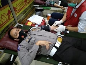 Jajaran Dirlantas Polda Lampung Gelar Aksi Donor Darah, Isi Stock Darah PMI Lampung