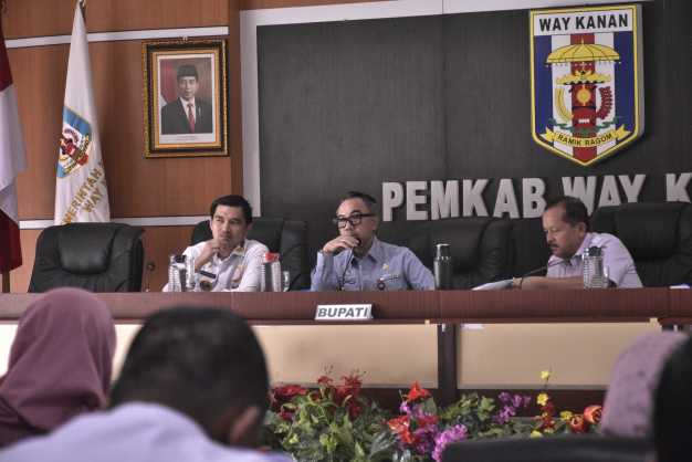 Bupati Adipati Pimpin Rapat Evaluasi Kinerja TP2DD Kabupaten Way Kanan Tahun 2023
