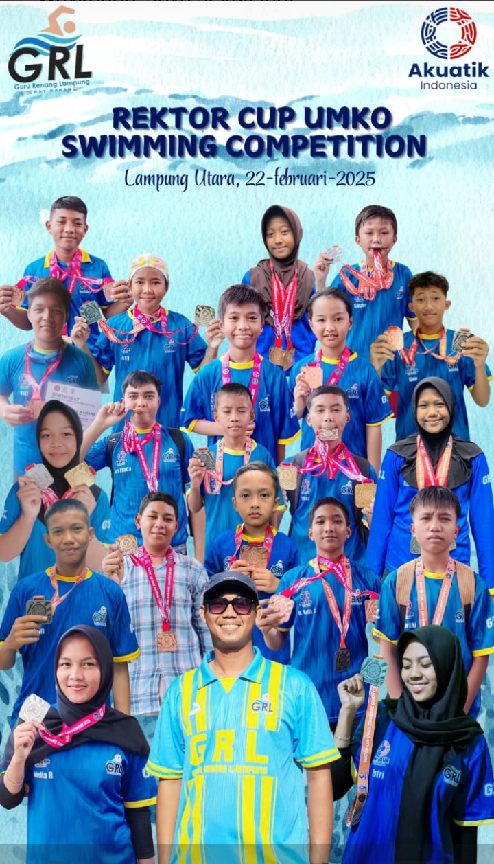 GRL Way Kanan Sabet 36 Mendali Digelaran Rektor Cup UMKO Swimming Competition