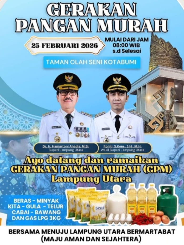 Pemkab Lampung Utara Gelar Gerakan Pangan Murah (GPM)