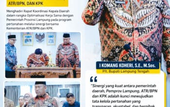 Plt. Bupati Lamteng Perkuat Sinergi Program Pertanahan Bersama Pemprov Lampung, ATR/BPN, dan KPK