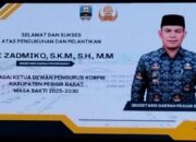 Tedi Zadmiko Resmi Dikukuhkan Sebagai Ketua Dewan Pengurus Korpri Pesisir Barat Periode 2025–2030