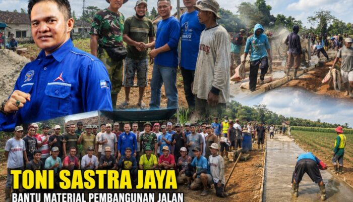 Toni Sastra Bantu Material Pembangunan Jalan Menuju Makam dan Persawahan di Kampung Notoharjo