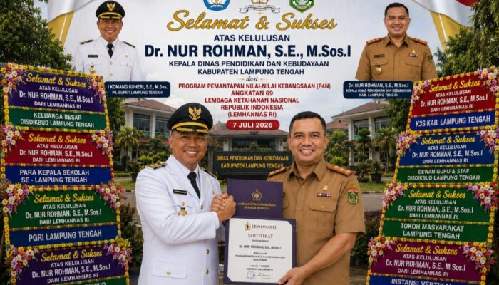 Komang Koheri Apresiasi Kelulusan Nur Rohman dari Lemhannas RI, Semoga Memperkuat SDM Pendidikan di Lamteng