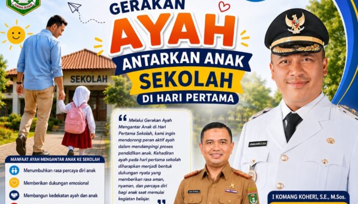 Gerakan Ayah Antar Anak Sekolah Hari Pertama, Disdikbud Lamteng Ajak Orang Tua Perkuat Peran dalam Pendidikan Anak
