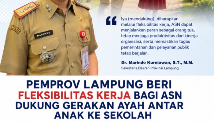 Pemprov Lampung Dukung Gerakan Ayah Mengantar Anak di Hari Pertama Sekolah, ASN Diberi Fleksibilitas Waktu Kerja