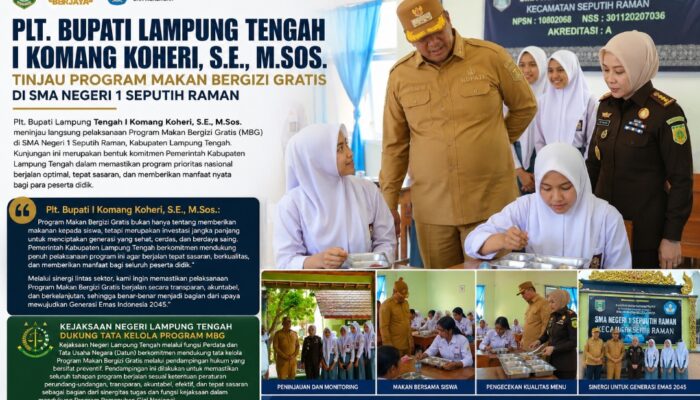 Plt. Bupati Lamteng dan Kejari Tinjau Program MBG di SMA Negeri 1 Seputih Raman