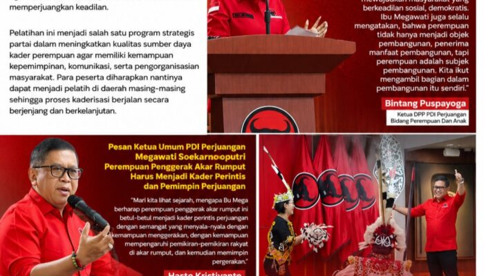 PDI Perjuangan Gelar Training of Trainer Perempuan Penggerak Akar Rumput, Perkuat Peran Perempuan sebagai Subjek Pembangunan