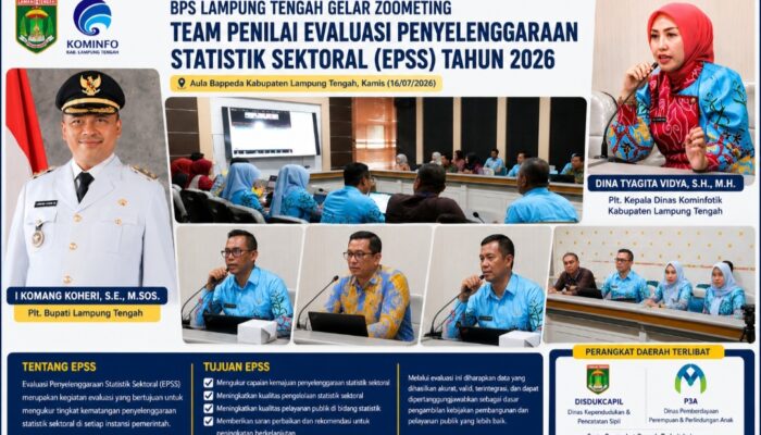 Dinas Kominfotik Lamteng Optimistis Tingkatkan Indeks Penyelenggaraan Statistik, EPSS 2026 Masuki Tahap Evaluasi Bersama Tim Penilai