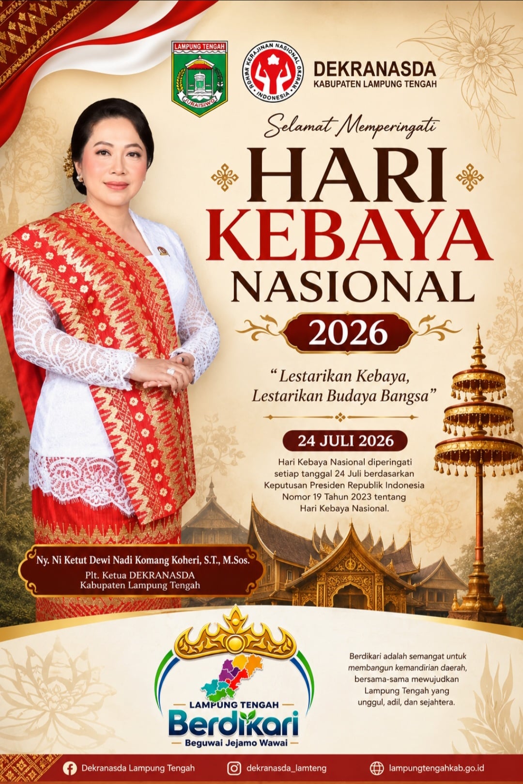 Ni Ketut Dewi Nadi: Hari Kebaya Nasional 2026, Momentum Melestarikan Warisan Budaya Bangsa