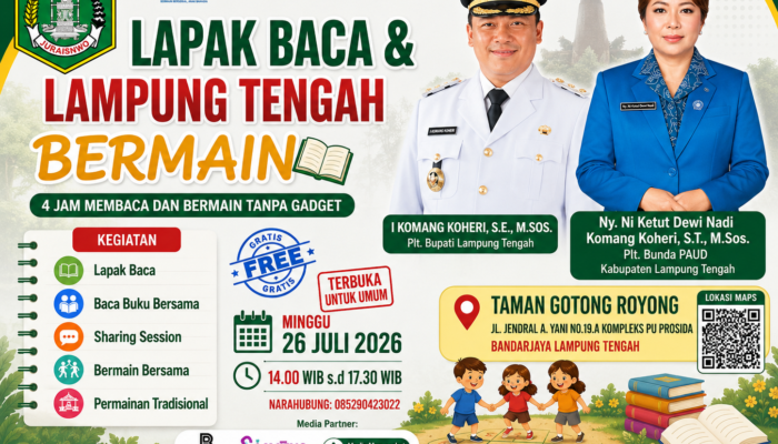 Pemkab Lamteng Perkuat Budaya Literasi Anak Lewat “Lapak Baca & Lampung Tengah Bermain”