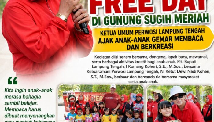 Keakraban Ketua Umum Perwosi Lamteng Bersama Anak-Anak di Car Free Day