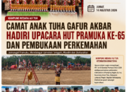 Upacara HUT Pramuka ke-65 Sekaligus Pembukaan Perkemahan Digelar di Kampung Negara Aji Tua