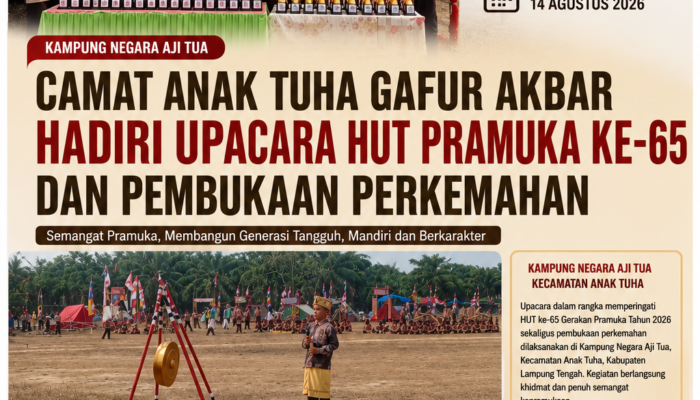 Upacara HUT Pramuka ke-65 Sekaligus Pembukaan Perkemahan Digelar di Kampung Negara Aji Tua