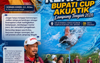 Bupati Cup Akuatik Lamteng 2026 Jadi Ajang Cetak Atlet Muda dan Bangun Prestasi