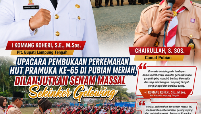 Upacara Pembukaan Perkemahan HUT Pramuka ke-65 di Pubian Meriah, Dilanjutkan Senam Massal Sekinker Gelowing