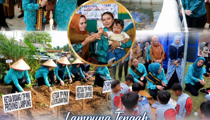 Ketua TP PKK Provinsi Lampung Tinjau Berbagai Program Unggulan TP PKK Lampung Tengah di Kampung Rukti Endah