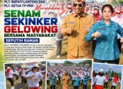 Plt. Bupati Lamteng dan Plt. Ketua TP-PKK Meriahkan Senam SEKINKER GELOWING Bersama Masyarakat Seputih Raman