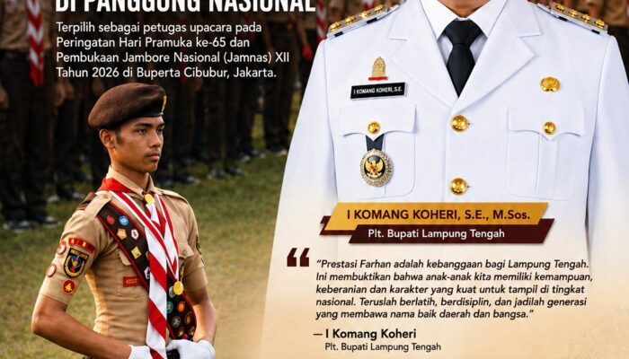 Farhan Atalah Harumkan Lampung Tengah di Panggung Nasional, Plt. Bupati Lamteng Apresiasi Prestasi Pramuka