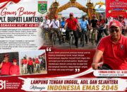 Antusias Warga Gowes Bareng Plt. Bupati Lamteng, Semarak HUT RI ke-81