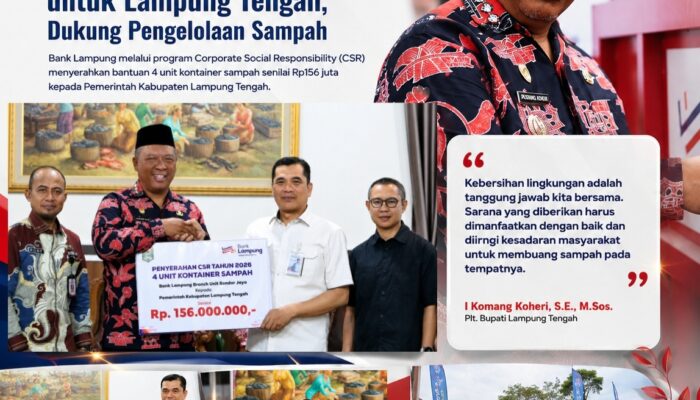 CSR Bank Lampung Rp156 Juta Untuk Lampung Tengah, Dukung Pengelolaan Sampah
