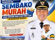 Antusias Warga Ramaikan Sembako Murah Usai Senam dan CFD di Gunung Sugih