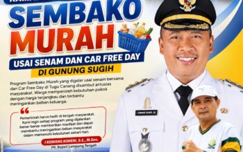 Antusias Warga Ramaikan Sembako Murah Usai Senam dan CFD di Gunung Sugih