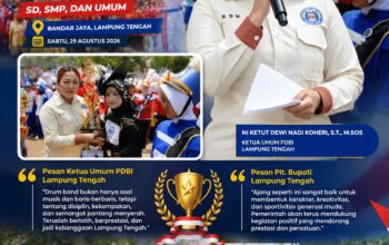 Semarak Street Parade Drum Band, I Komang Koheri dan Ni Ketut Dewi Nadi Lepas Peserta Di Bandar Jaya