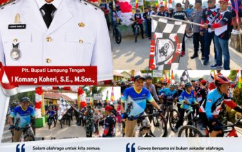 Gowes Bareng Adipuro Semarakkan HUT ke-81 RI, Camat Trimurjo Sampaikan Pesan Plt. Bupati Lamteng Untuk Masyarakat