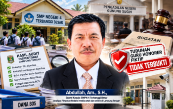 Digugat ke PN Gunung Sugih, Kepsek SMPN 4 Terbanggi Besar Tegaskan Tuduhan Guru Honorer Fiktif Tak Terbukti