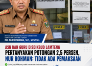 Ditengah Protes ASN, Kadisdikbud Lamteng Nur Rohman Jelaskan Soal Potongan Zakat 2,5 Persen