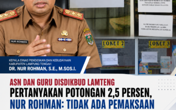 Ditengah Protes ASN, Kadisdikbud Lamteng Nur Rohman Jelaskan Soal Potongan Zakat 2,5 Persen