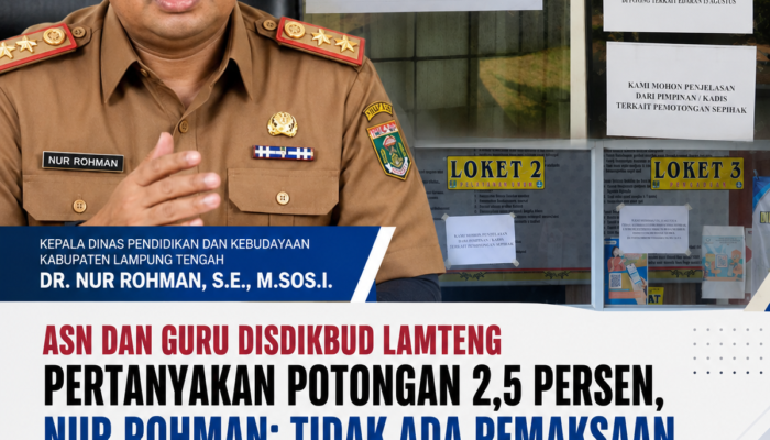 Ditengah Protes ASN, Kadisdikbud Lamteng Nur Rohman Jelaskan Soal Potongan Zakat 2,5 Persen
