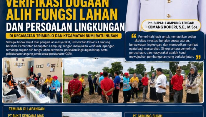 Tim Gabungan Provinsi dan Pemkab Lamteng Verifikasi Dugaan Alih Fungsi Lahan dan Persoalan Lingkungan