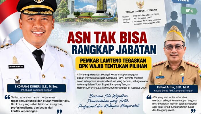 ASN Tak Bisa Rangkap Jabatan, Kepala Dinas PMK Lampung Tengah Tegaskan BPK Wajib Tentukan Pilihan