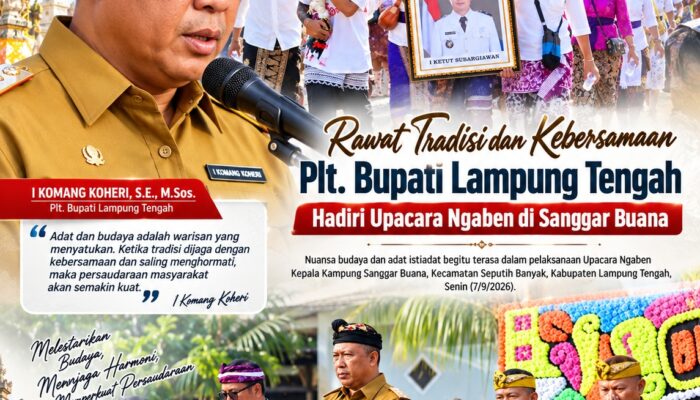 Rawat Tradisi, Plt. Bupati Lampung Tengah Hadiri Upacara Ngaben di Kampung Sanggar Buana
