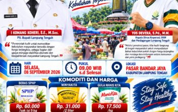 Gerakan Serentak Penetrasi Pasar se-Lampung, Pemkab Lampung Tengah Pastikan Harga Kebutuhan Pokok Tetap Terjangkau