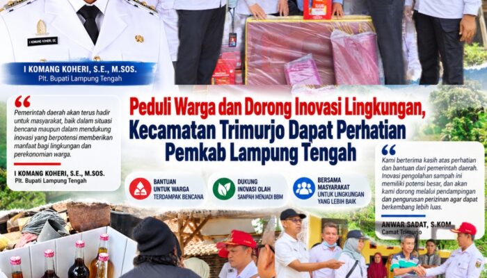 Peduli Warga dan Dorong Inovasi Lingkungan, Kecamatan Trimurjo Dapat Perhatian Pemkab Lamteng
