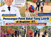Pemasangan Patok Bakal Tiang Listrik di Register 47, Plt. Bupati Lamteng Perkuat Pengawasan di Lapangan