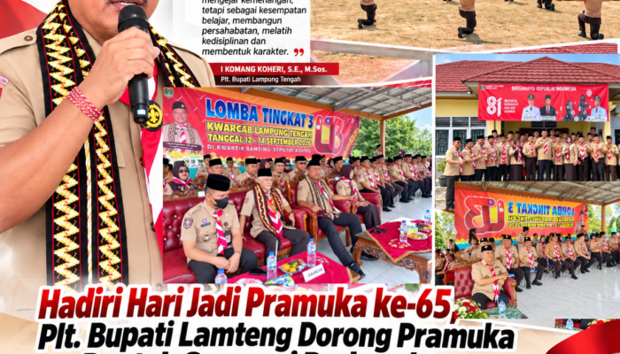 Hadiri Hari Jadi Pramuka ke-65, Plt. Bupati Lampung Tengah Dorong Pramuka Bentuk Generasi Berkarakter