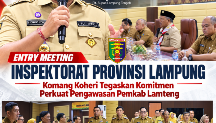 Entry Meeting Inspektorat Provinsi Lampung, Plt. Bupati Lamteng Komitmen Perkuat Pengawasan Pemkab