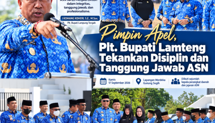 Pimpin Apel, Plt. Bupati Lamteng Tekankan Disiplin Dan Tanggung Jawab ASN