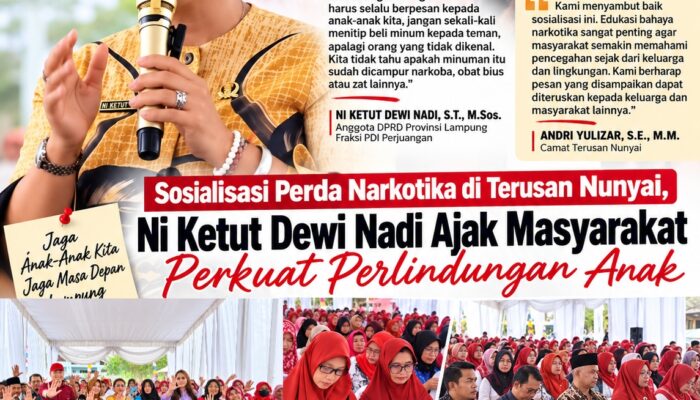 Sosialisasi Perda Narkotika di Terusan Nunyai, Ni Ketut Dewi Nadi Ajak Masyarakat Perkuat Perlindungan Anak