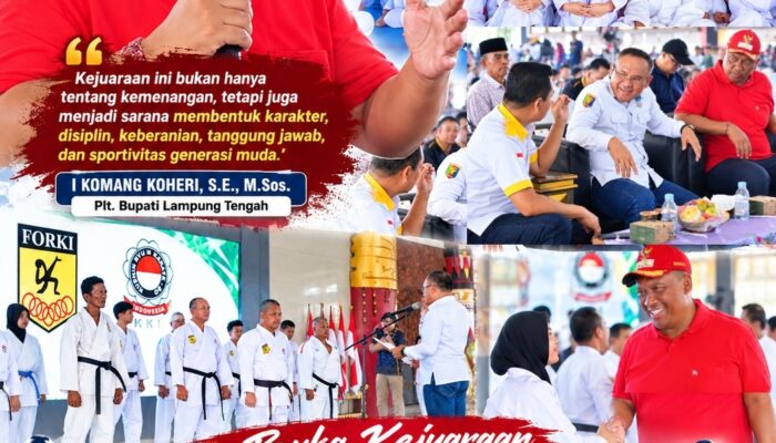 Buka Kejuaraan Karate 2026, Plt. Bupati Lamteng Tekankan Karakter dan Sportivitas Atlet