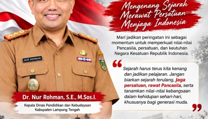 Disdikbud Lamteng Ajak Generasi Muda Mengenang Sejarah dan Merawat Persatuan
