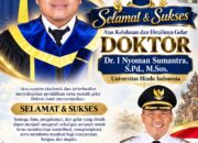 Plt. Bupati Lampung Tengah Sampaikan Selamat atas Diraihnya Gelar Doktor I Nyoman Sumantra