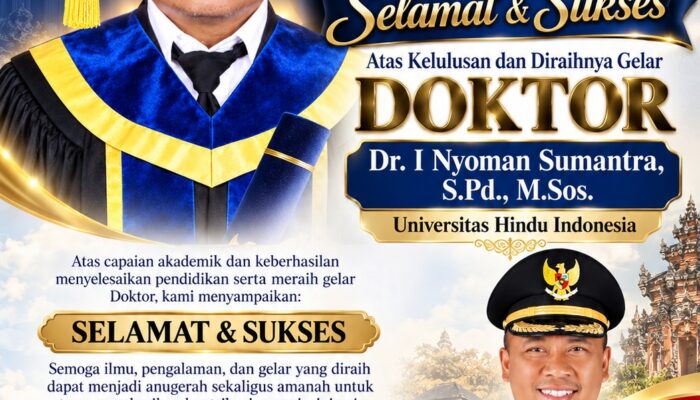 Plt. Bupati Lampung Tengah Sampaikan Selamat atas Diraihnya Gelar Doktor I Nyoman Sumantra