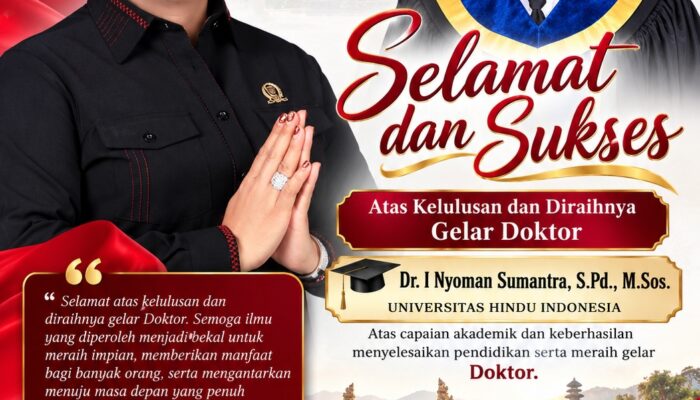 Ni Ketut Dewi Nadi Apresiasi Keberhasilan Dr. I Nyoman Sumantra Meraih Gelar Doktor