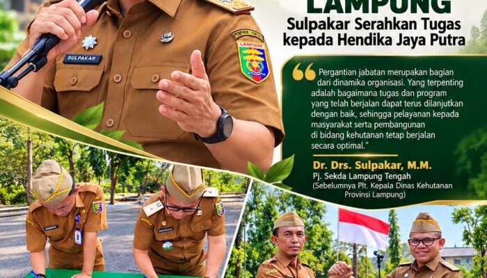 Sertijab Dinas Kehutanan Lampung, Sulpakar Serahkan Tugas kepada Hendika Jaya