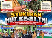 Plt. Bupati Lamteng Hadiri Syukuran dan Pemotongan Tumpeng HUT Ke-81 TNI